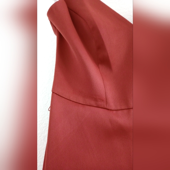 Satin Ruffle High Low David's Bridal Dress Cinnamon size 14 - Picture 5 of 8